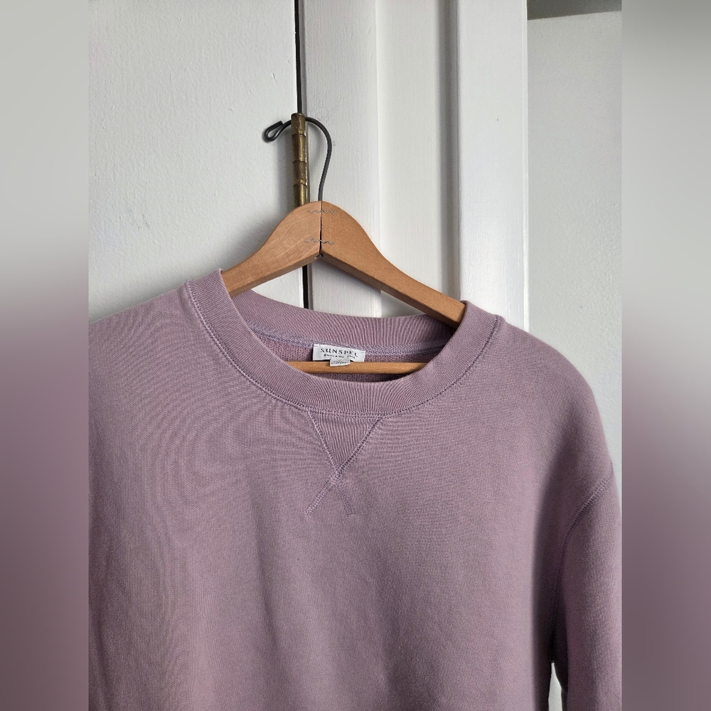 Sunspel Loopback Minimalist Cotton Sweatshirt Lil… - image 4